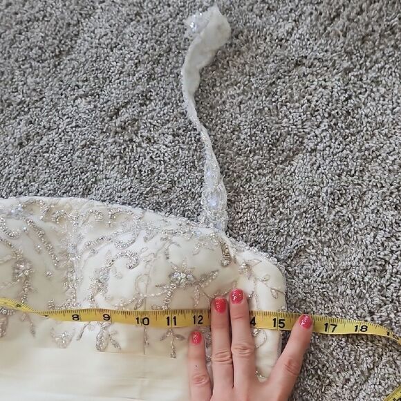 Piccione Ivory Strapless Wedding Gown with Embellished Bodice - Picture 10 of 13